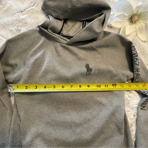 2xHP❤️ Polo Ralph Lauren Boys Hoodie Waffle Knit Pullover Pony Logo Size 6 - Picture 10 of 11
